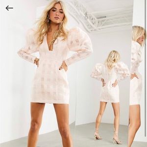 ASOS EDITION 🤍 organza check mini dress with extreme sleeve
